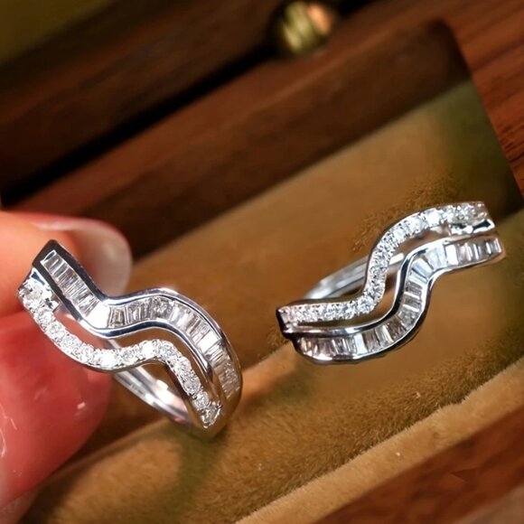 925 Sterling Silver Womens 2ct Diamond Small Hoop Earrings Ladies Hoops Jewelry